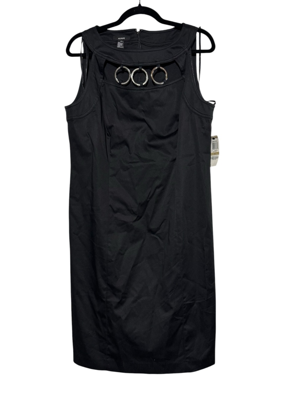 Alfani NWT Black Pencil Dress Size 12 Office Career Cocktail Classic LBD Event